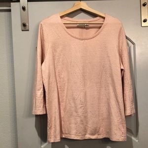 Chico’s pink and sliver alligator print top. EUC!